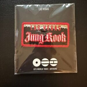 BTS World Tour Arirang Las Vegas JUNGKOOK Patch Pin - NEW UNOPENED